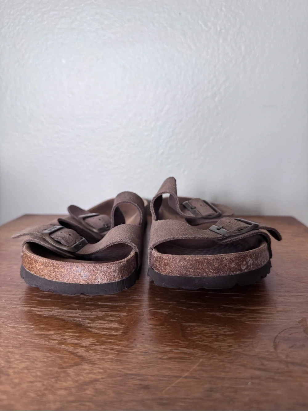 BioStep Brown Suede Leather Slide On Sandals Size 9